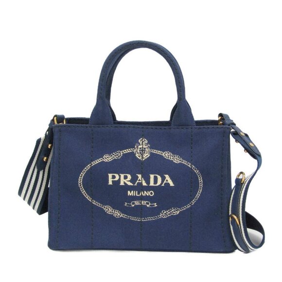 Prada Handbags - PRADA Blue Canvas Shoulder Bag